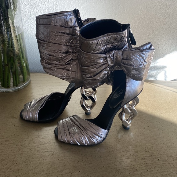 Balmain Ivy Wrap Chain Heel Sandal Runway shoe 38 preloved - Picture 6 of 17